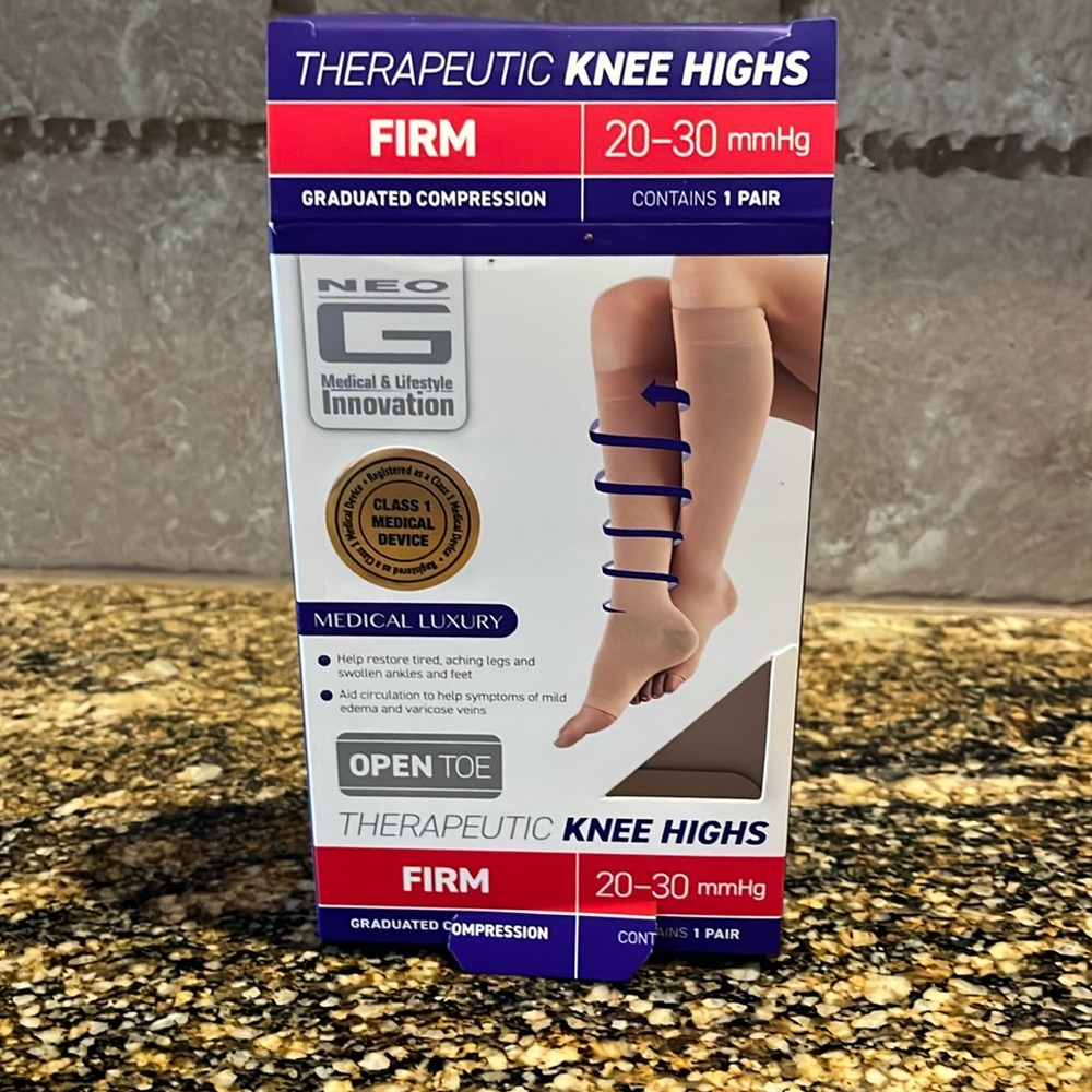 New Therapeutic 20-30 Open Toe Compression Knee Highs.